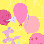 Happy Birthday balloon GIF Cake Bday
