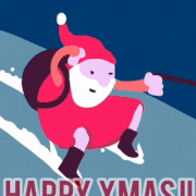Santa Skiing Snow GIF Happy Xmas