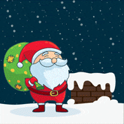 Santa Claus chimney GIF gifts Merry Christmas Xmas