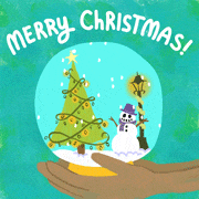 Christmas snowball GIF reindeers snow Santa Claus happy xmas